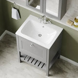 Old London Bexley 600mm Freestanding Vanity Unit & Basin, 1 Drawer Cool Grey BEX225P LS2