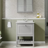 Old London Bexley 600mm Freestanding Vanity Unit & Basin, 1 Drawer Cool Grey BEX225WS1 LS1