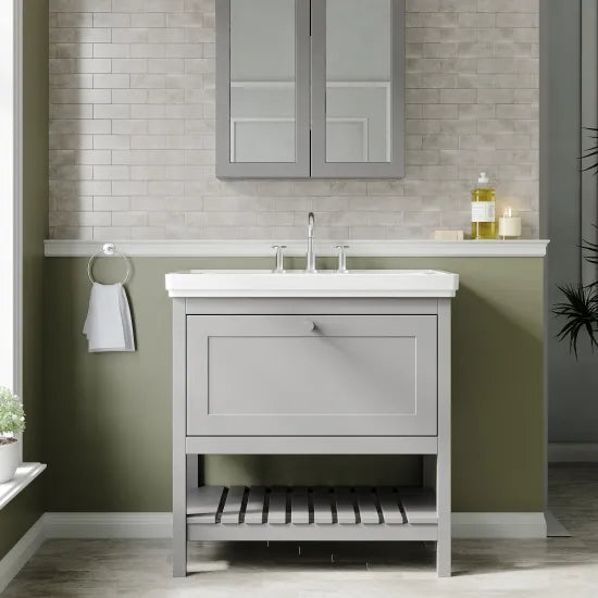 Old London Bexley 800mm Freestanding Vanity Unit & Basin, 1 Drawer Cool Grey BEX227B LS1