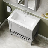 Old London Bexley 800mm Freestanding Vanity Unit & Basin, 1 Drawer Cool Grey BEX227L LS2