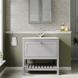 Old London Bexley 800mm Freestanding Vanity Unit & Basin, 1 Drawer Cool Grey BEX227P LS1