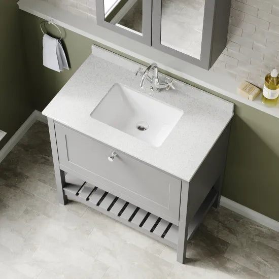 Old London Bexley 800mm Freestanding Vanity Unit & Basin, 1 Drawer Cool Grey BEX227WS1 LS2