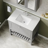 Old London Bexley 800mm Freestanding Vanity Unit & Basin, 1 Drawer Cool Grey BEX227WS1 LS2