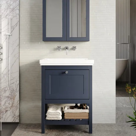 Old London Bexley 600mm Freestanding Vanity Unit & Basin, 1 Drawer Indigo Blue BEX325H LS1