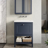 Old London Bexley 600mm Freestanding Vanity Unit & Basin, 1 Drawer Indigo Blue BEX325K LS1