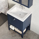 Old London Bexley 600mm Freestanding Vanity Unit & Basin, 1 Drawer Indigo Blue BEX325L LS2
