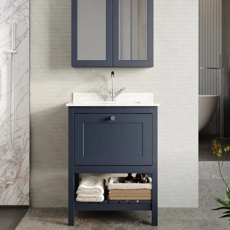 Old London Bexley 600mm Freestanding Vanity Unit & Basin, 1 Drawer Indigo Blue BEX325WS1 LS1