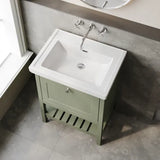 Old London Bexley 600mm Freestanding Vanity Unit & Basin, 1 Drawer Fern Green BEX825H LS2