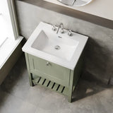 Old London Bexley 600mm Freestanding Vanity Unit & Basin, 1 Drawer Fern Green BEX825M LS2