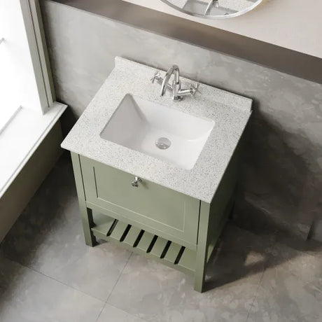 Old London Bexley 600mm Freestanding Vanity Unit & Basin, 1 Drawer Fern Green BEX825WS1 LS2