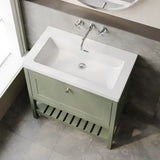 Old London Bexley 800mm Freestanding Vanity Unit & Basin, 1 Drawer Fern Green BEX827K LS2