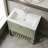 Old London Bexley 800mm Freestanding Vanity Unit & Basin, 1 Drawer Fern Green BEX827L LS2