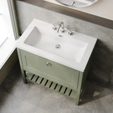 Old London Bexley 800mm Freestanding Vanity Unit & Basin, 1 Drawer Fern Green BEX827M LS2