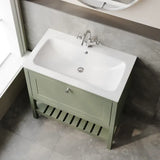 Old London Bexley 800mm Freestanding Vanity Unit & Basin, 1 Drawer Fern Green BEX827P LS2