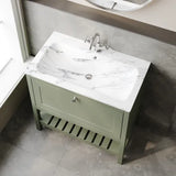 Old London Bexley 800mm Freestanding Vanity Unit & Basin, 1 Drawer Fern Green BEX827Q LS1
