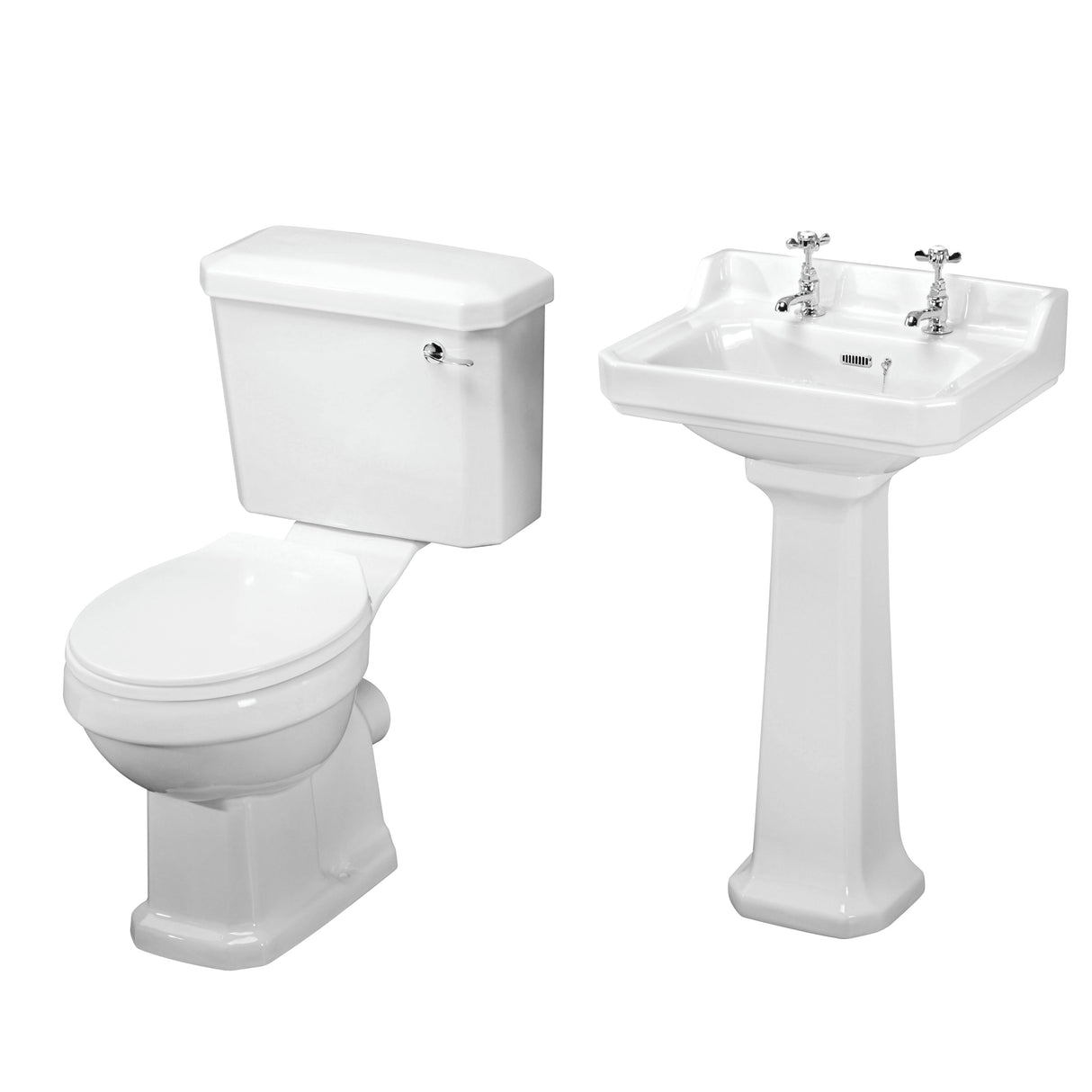Nuie Carlton Traditional Toilet & Basin Suite - 2 Tap Hole BMCARLPK01