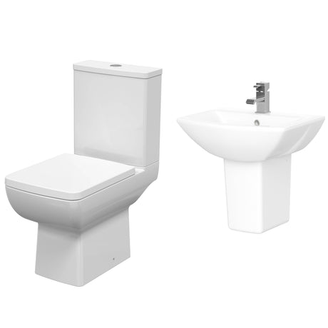 Nuie Cleo BTW Toilet & Wall Hung Basin Suite BMCLEOPK02