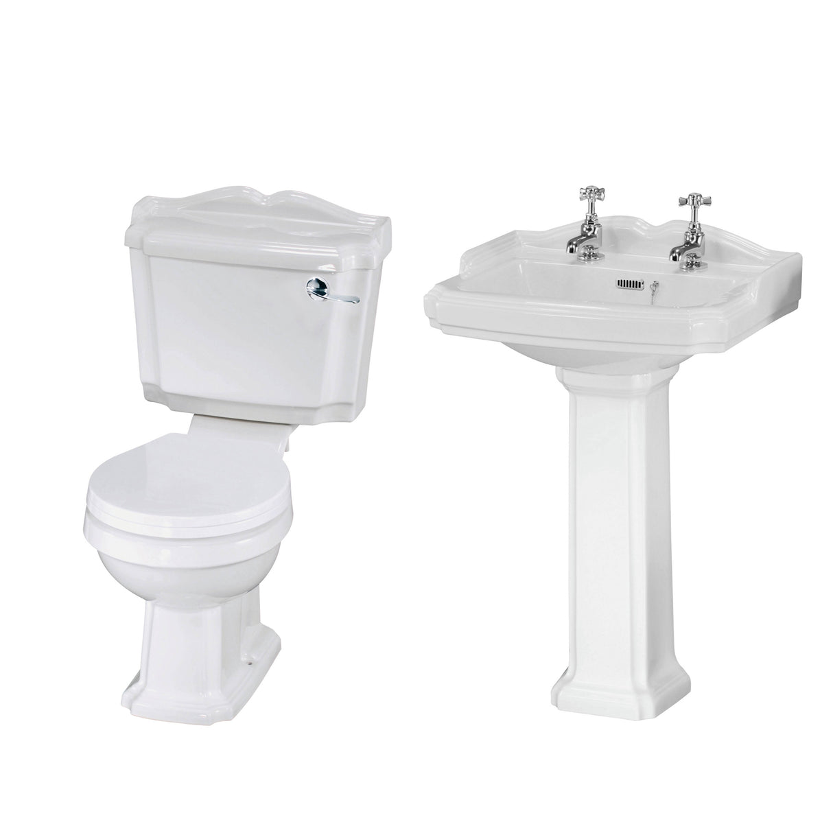 Nuie Legend Traditional Toilet & Basin Suite - 2 Tap Hole BMLEGEPK01