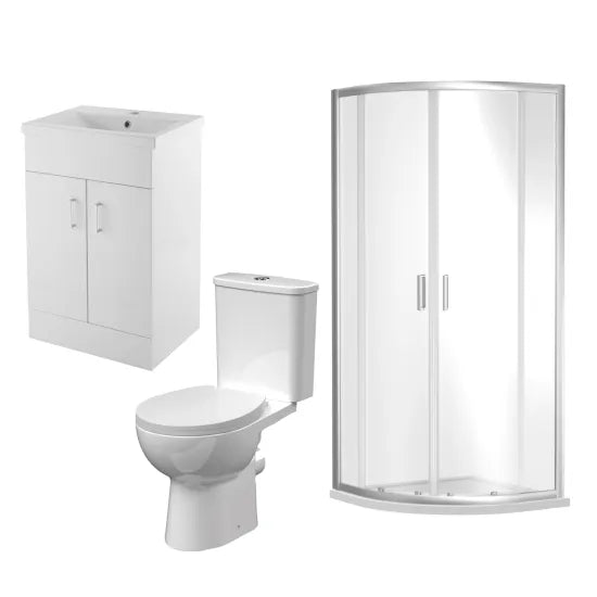Bathmegastore En Suite Bathroom - WC - Enclosure - Vanity Basin 500mm BMSUITE123