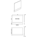 Nuie Standard MDF/MFC End Bath Panel Midnight Blue BPR2912 LD