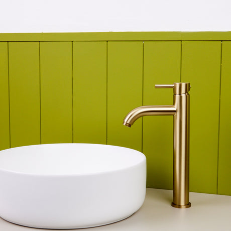 Ellsi Bounce Tall Mono Basin Mixer Tap BRUSHED BRASS PDT-000696 LS1