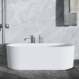 Bathmegastore Ginger Acrylic Rippled Freestanding Bath L1700 x W800mm Polished White BMGINGER-BATH-WHITE-1700-WASTE-WHITE LS0