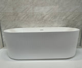 Bathmegastore Ginger Acrylic Rippled Freestanding Bath L1700 x W800mm Polished White BMGINGER-BATH-WHITE-1700-WASTE-WHITE LS5