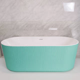 Bathmegastore Ginger Acrylic Rippled Freestanding Bath L1700 x W800mm Painted Eggshell BMGINGER-BATH-PAINTED-1700-WASTE-WHITE LS10