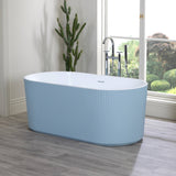 Bathmegastore Ginger Acrylic Rippled Freestanding Bath L1700 x W800mm Painted Eggshell BMGINGER-BATH-PAINTED-1700-WASTE-WHITE LS4