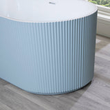 Bathmegastore Ginger Acrylic Rippled Freestanding Bath L1700 x W800mm Painted Eggshell BMGINGER-BATH-PAINTED-1700-WASTE-WHITE LS6
