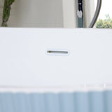 Bathmegastore Ginger Acrylic Rippled Freestanding Bath L1700 x W800mm Painted Eggshell BMGINGER-BATH-PAINTED-1700-WASTE-WHITE LS9