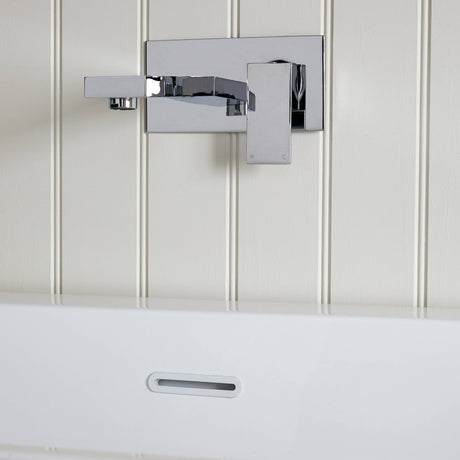 Bathmegastore Grace Acrylic Back To Wall Freestanding Bath L1700 x W800mm Polished White BMGRACE-BATH-WHITE-1700-WASTE-WHITE
 LS5