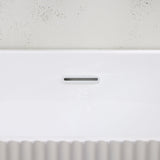 Bathmegastore Sophia Acrylic Back To Wall Rippled Freestanding Bath L1700 x W800mm Polished White BMSOPHIA-BATH-WHITE-1700-WASTE-WHITE LS7