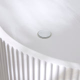 Bathmegastore Sophia Acrylic Back To Wall Rippled Freestanding Bath L1700 x W800mm Polished White BMSOPHIA-BATH-WHITE-1700-WASTE-WHITE LS8