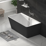 Bathmegastore Julie Acrylic Back To Wall Freestanding Bath L1500 x W750mm Painted Eggshell BMJULIE-BATH-PAINTED-1500-WASTE-WHITE LS1