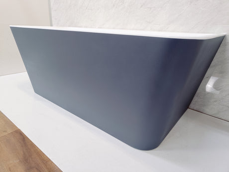 Bathmegastore Julie Acrylic Back To Wall Freestanding Bath L1500 x W750mm Painted Eggshell BMJULIE-BATH-PAINTED-1500-WASTE-WHITE LS2
