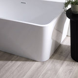 Bathmegastore Julie Acrylic Back To Wall Freestanding Bath L1500 x W750mm Polished White BMJULIE-BATH-WHITE-1500-WASTE-WHITE LS5