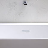 Bathmegastore Julie Acrylic Back To Wall Freestanding Bath L1500 x W750mm Polished White BMJULIE-BATH-WHITE-1500-WASTE-WHITE LS7