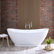 Bathmegastore Doris Acrylic Freestanding Bath L1750 x W750mm Polished White BMDORIS-BATH-1750-WH-WASTE LS1