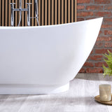 Bathmegastore Doris Acrylic Freestanding Bath L1750 x W750mm Polished White BMDORIS-BATH-1750-WH-WASTE LS4