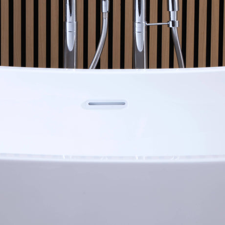 Bathmegastore Doris Acrylic Freestanding Bath L1750 x W750mm Polished White BMDORIS-BATH-1750-WH-WASTE LS6