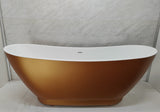 Bathmegastore Doris Acrylic Freestanding Bath L1750 x W750mm Painted BMDORIS-BATH-METALLIC-1750-WH-WASTE LSM2