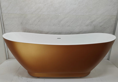 Bathmegastore Doris Acrylic Freestanding Bath L1750 x W750mm Painted BMDORIS-BATH-METALLIC-1750-WH-WASTE LSM2