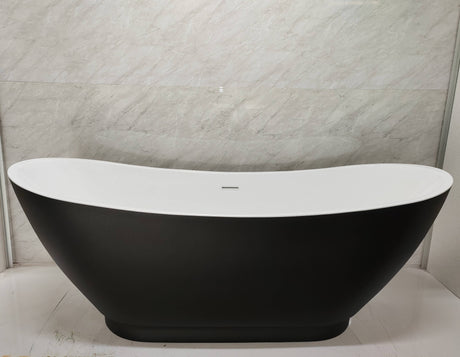 Bathmegastore Doris Acrylic Freestanding Bath L1750 x W750mm Polished White BMDORIS-BATH-PAINTED-1750-WH-WASTE LSP3