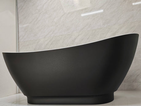 Bathmegastore Doris Acrylic Freestanding Bath L1750 x W750mm Polished White BMDORIS-BATH-PAINTED-1750-WH-WASTE LSP4