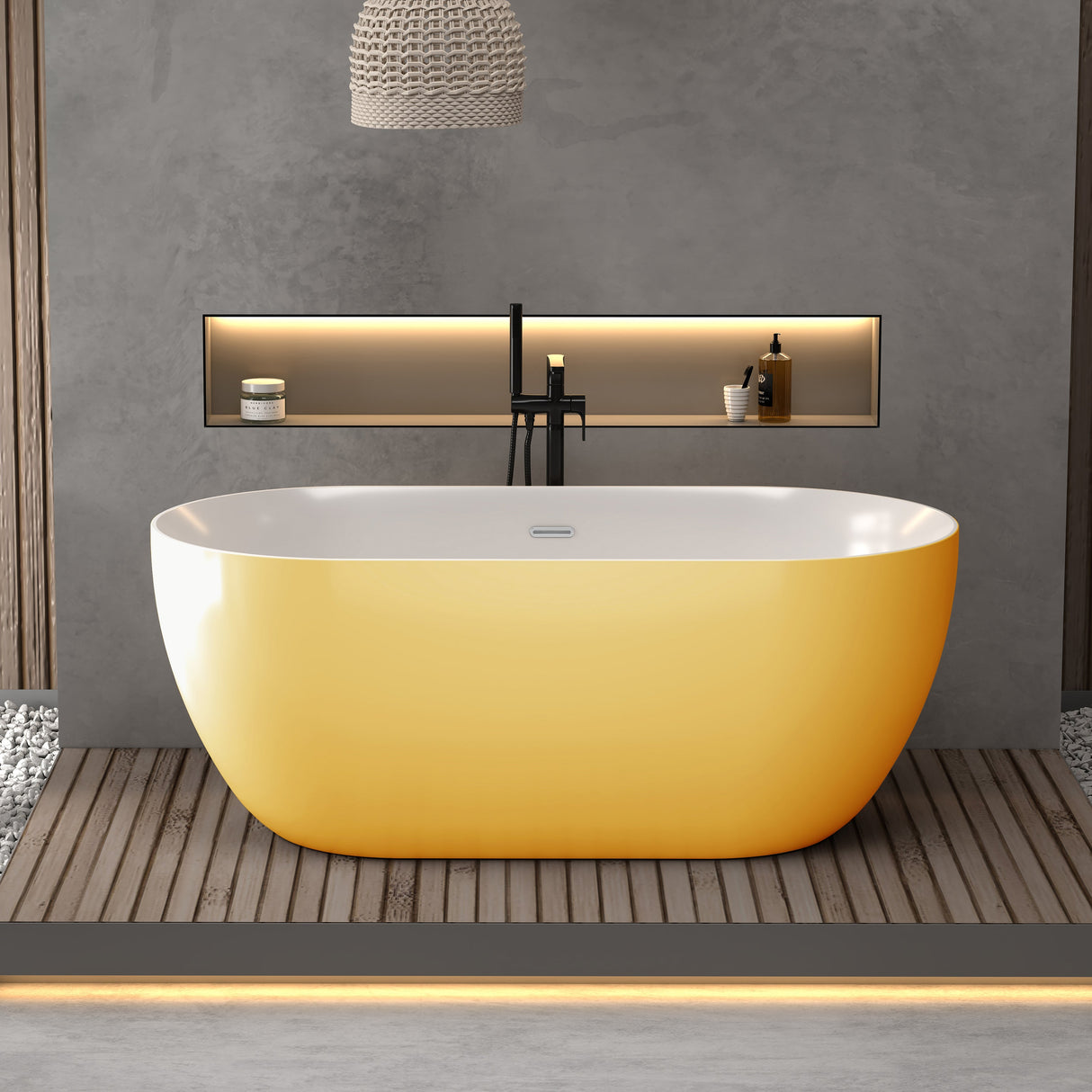 Bathmegastore Hattie Acrylic Freestanding Bath L1500 x W780mm Painted Eggshell BMHATTIE-BATH-PAINTED-1500-WASTE-WHITE LS