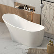 Bathmegastore Marilyn Acrylic Freestanding Slipper Bath L1680 x W730mm Polished White BMMARILYN-BATH-WHITE-1680-WASTE-WHITE LS