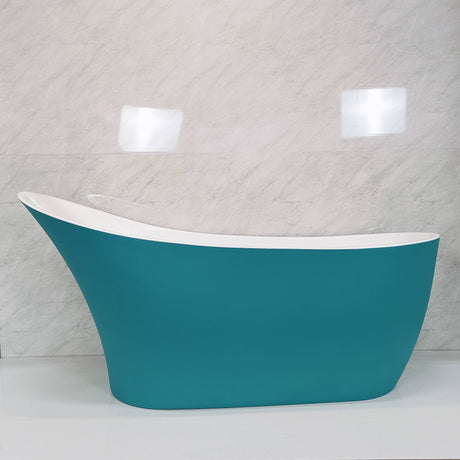 Bathmegastore Marilyn Acrylic Freestanding Slipper Bath L1680 x W730mm Painted Eggshell BMMARILYN-BATH-PAINTED-1680-WASTE-WHITE LS2