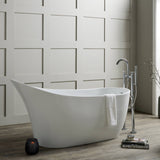 Bathmegastore Marilyn Acrylic Freestanding Slipper Bath L1680 x W730mm Polished White BMMARILYN-BATH-WHITE-1680-WASTE-WHITE LS1
