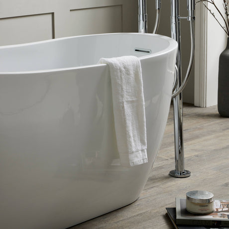 Bathmegastore Marilyn Acrylic Freestanding Slipper Bath L1680 x W730mm Polished White BMMARILYN-BATH-WHITE-1680-WASTE-WHITE LS3